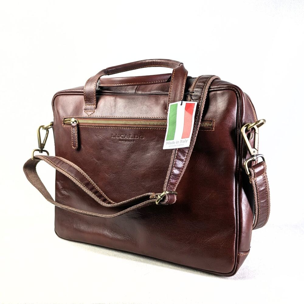 NWT Lucaldo Genuine Leather Messenger Bag